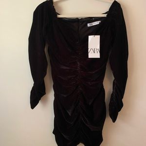 NWT Black Zara Velvet Dress